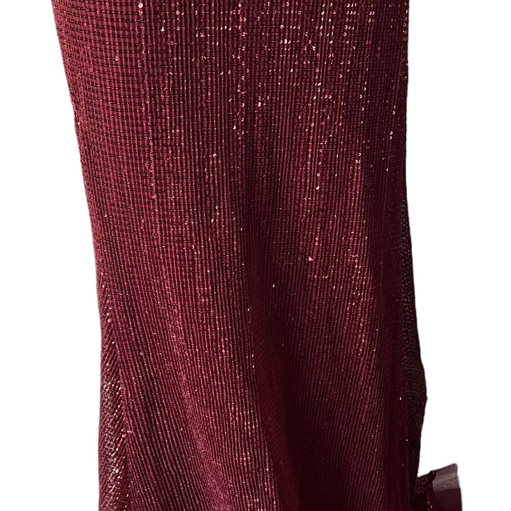 Camille La Vie Red Maxi Sequins Beaded Rhinestone waisted EVENING/Ball Gown - Picture 3 of 7